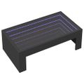 vidaXL Konferenčný stolík s nekonečnými LED čierny 90x50x30 cm