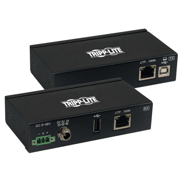 Extender, 1-port USB 2.0 cez Cat6, ESD ochrana, PoC, priemyselný, možnosť montáže, 100mm