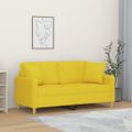 vidaXL 2-miestna pohovka s vankúšikmi svetložltá 140 cm látka