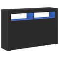 vidaXL Komoda s LED svetlami čierna 115,5x30x75 cm
