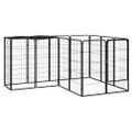 vidaXL Ohrádka pre psov 14 panelov čierna 50x100 cm práškovaná oceľ