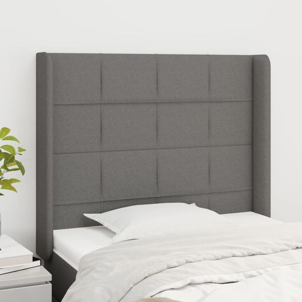 vidaXL Čelo postele so záhybmi tmavosivé 93x16x118/128 cm látka