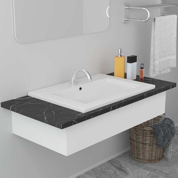 vidaXL Vstavané umývadlo 61x39,5x18,5 cm, keramika, biele