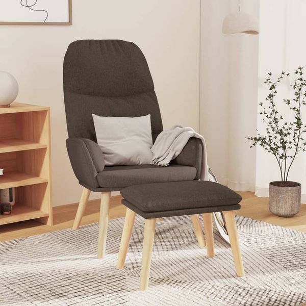 vidaXL Relaxačné kreslo s podnožkou sivohnedé látka