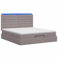 vidaXL Ottoman posteľ s matracom a LED Sivohnedá 140 x 190 cm Látka