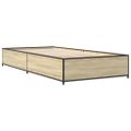 vidaXL Posteľný rám dub sonoma 90x190 cm kompozitné drevo a kov