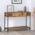 vidaXL Konzolový stôl Staré drevo 100 x 34.5 x 75 cm Kompozitné drevo
