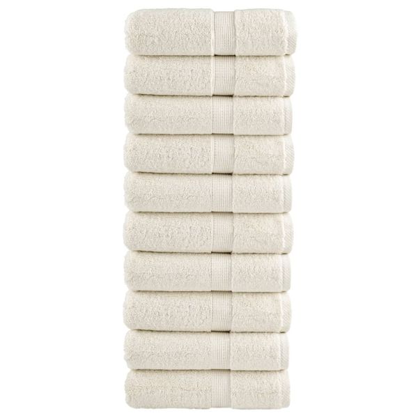 vidaXL Prémiové umývacie utierky SOLUND 10 ks krémové 30x30 cm 600 g/m²