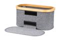 Úložný box G21 30 x 15 x 15 cm, bambusový s vekom, sivý