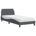 vidaXL Posteľ s matracom Dover tmavosivý 90x200 cm zamat