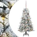 vidaXL Umelý Sklápací Vianočný Stromček Biela 120 cm PE a PVC