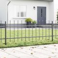vidaXL Záhradný plot WOERDEN 1,7 x 0,6 m Práškovaná oceľ Sivá