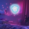 Závesná neonová LED svietiaca tabuľa Paw Patrol na plexiskle - Paw OW-130246