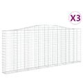 vidaXL Oblúkové gabiónové koše 3ks 400x30x160/180cm pozinkované železo