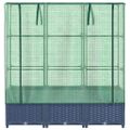 vidaXL Záhon s krytom na skleník ratanový vzhľad 120x40x123 cm