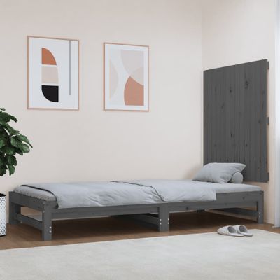 vidaXL Nástenné čelo postele sivé 82,5x3x90 cm masívna borovica