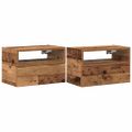 vidaXL Nástenné nočné stolíky 2 ks staré drevo 45x26x28,5 cm