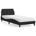 vidaXL Posteľ s matracom Dover čierna 90x190 cm umelá koža