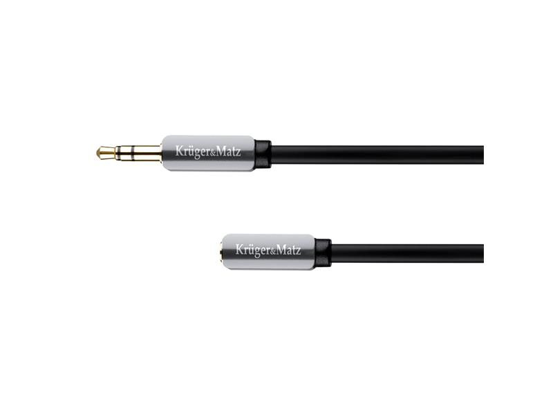 Kábel Jack 3,5 mm konektor/Jack 3,5 mm zdierka 3m KRUGER & MATZ KM0317
