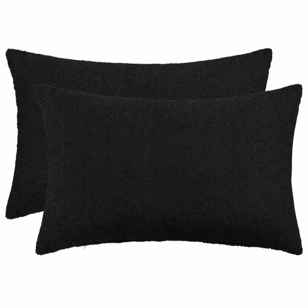 vidaXL Poťah na podložku 2 pcs HEERLEN Čierna 50 x 80 cm Bouclé