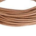 vidaXL Kožená šnúrka 1 Hnedá Ø2,5 mm x 50 m Koža