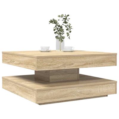 VidaXL Konferenčný stolík otočný o 360 stupňov dub sonoma 70x70x34,5cm