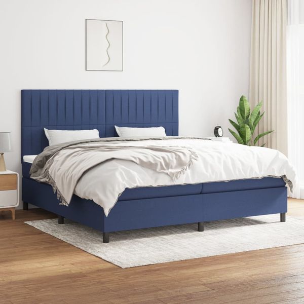 vidaXL Boxspring posteľ s matracom modrá 200x200 cm látka
