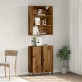 VidaXL Príborník so nástennou skrinkou Old Wood Engineered Wood