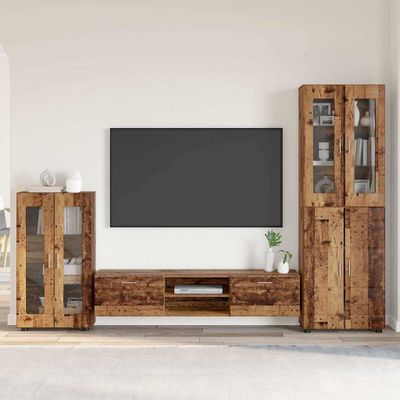 vidaXL Zostava TV skriniek FLORIN 3 pcs Staré drevo Kompozitné drevo