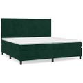 vidaXL Posteľný rám boxsping s matracom tmavozelený 200x200 cm zamat