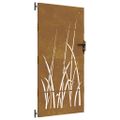 vidaXL Záhradná brána 85x175 cm, oceľ Corten, dizajn s trávou