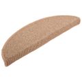 vidaXL Schodové rohože 15 ks 56x17x3 cm svetlohnedé polkruhové