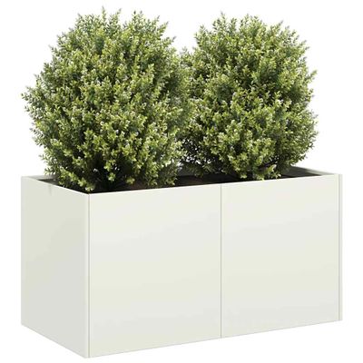 VidaXL kvetináč Biela 80x40x40 cm Oceľ valcovaná za studena