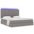 vidaXL LED úložná posteľ s matracom Sivohnedá 160 x 200 cm Látka