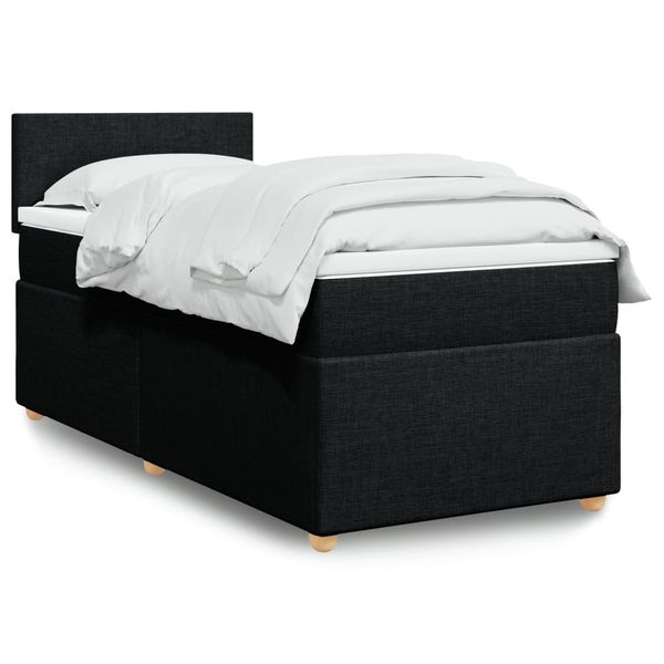 vidaXL Posteľný rám boxspring s matracom čierny 80x200 cm látka