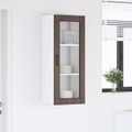 vidaXL Nástenný sklenený kabinet PORTO Hnedý dub 40 x 31 x 100 cm