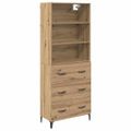vidaXL Highboard Remeselný dub 69,5 x 34 x 180 cm Kompozitné drevo