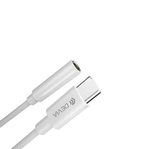 Devia adaptér EC608 USB-C - jack 3,5mm biely