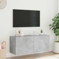 vidaXL TV nástenná skrinka s LED svetlami betónovo sivá 100x35x41 cm