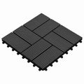 vidaXL Dlažba na terasu 11 ks Čierna 30 x 30 cm WPC