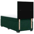 vidaXL Posteľný rám boxsping s matracom tmavozelený 90x200 cm zamat