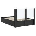vidaXL Posteľový rám s úložným priestorom a čelom Čierna 135 x 190 cm