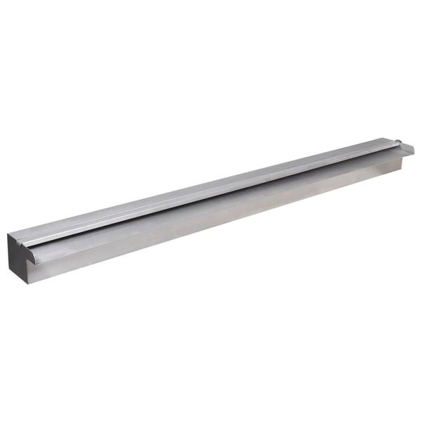 Obdĺžniková bazénová fontána/vodopád s LED, nehrdzavejúca oceľ 90 cm