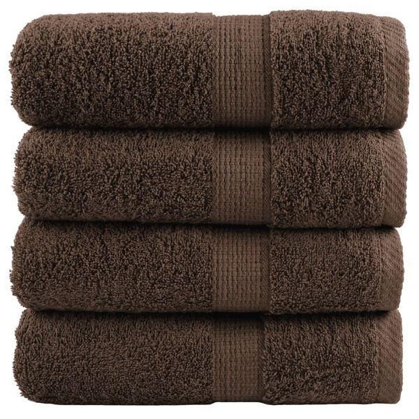 vidaXL Prémiové umývacie utierky SOLUND 4 ks hnedé 30x30 cm 600 g/m²