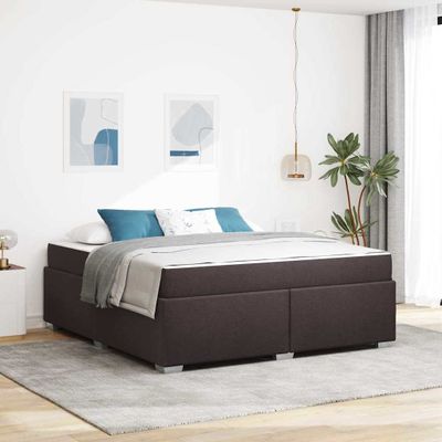 vidaXL Rám postele s matracmi Tmavohnedá 180 x 200 cm látka
