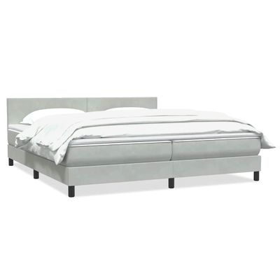 vidaXL Box Spring Posteľ s matracom Svetlosivá 180x220 cm Zamat