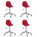3086060 vidaXL Swivel Dining Chairs 4 pcs Wine Red Fabric (2x333473)
