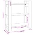 vidaXL Knižnica/deliaca stena biela 80x35x91 cm masívna borovica