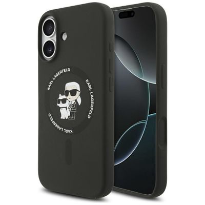 Obal Karl Lagerfeld Silicone Karl&Choupette Ring MagSafe pre iPhone 17 čierny