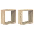 vidaXL Nástenné police 2 ks dub sonoma 26x15x26 cm